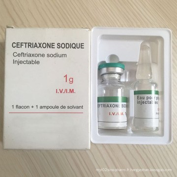 Injection de sodium de Ceftriaxone certifiée par antibiotique de GMP / sodium de Ceftriaxone pour l&#39;injection